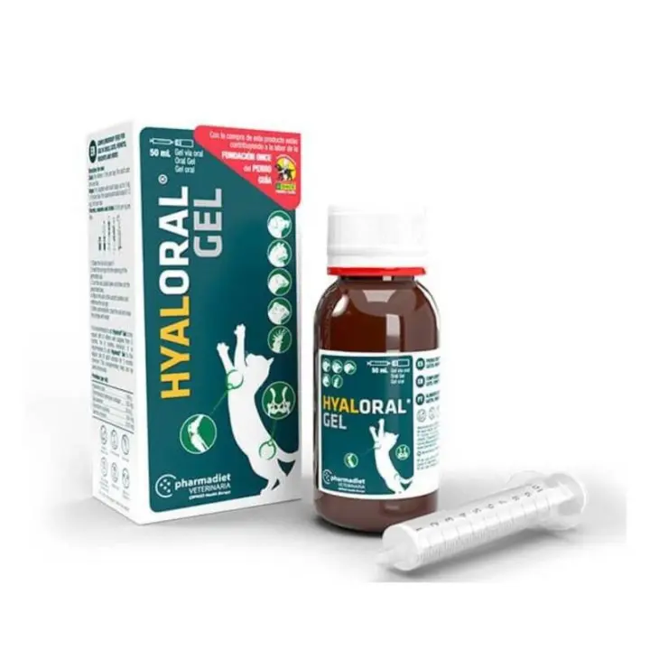 HYALORAL ALIMENTO COMPLEMENTARIO PARA PERROS HYALORAL GEL Cachorros y Gatos AlimentocomplementarioparaperrosabasedeÁcidoHialurónico,ColágenoHidrolizadoenzimáticamentedealtapurezaGlucosaminaSulfatocristalizada,CondroitínSulfatoygamma - 1
