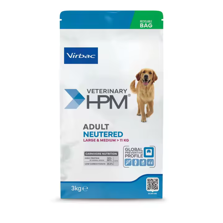 Virbac Veterinary HPM Adult Neutered Dog Large & Medium Pienso para Perros - 1