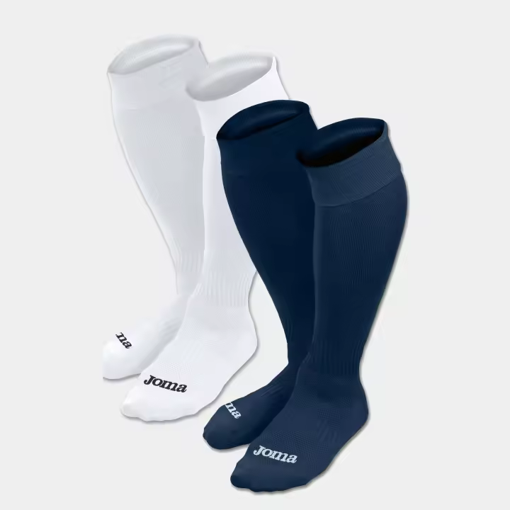 Pack de 2 Pares de Medias Fútbol Joma Classic-3 400194 Marino Oscuro y Blanco Ajuste Óptimo - 1