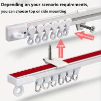 Riel De Cortina Self Adhesivo O Perforado Doble Propósito Para Pared O Techo Silencioso Nano Para Cortinas Y Armarios Blanco Moderno - details 0