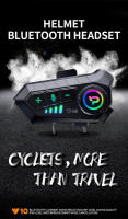 Kebidumei YP10 Auricular De Motocicleta Inalámbrico Bluetooth5.3 Kit De Cuero Con Llamada Handsfree Reproductor De Música Impermeable Para Casco - details 0