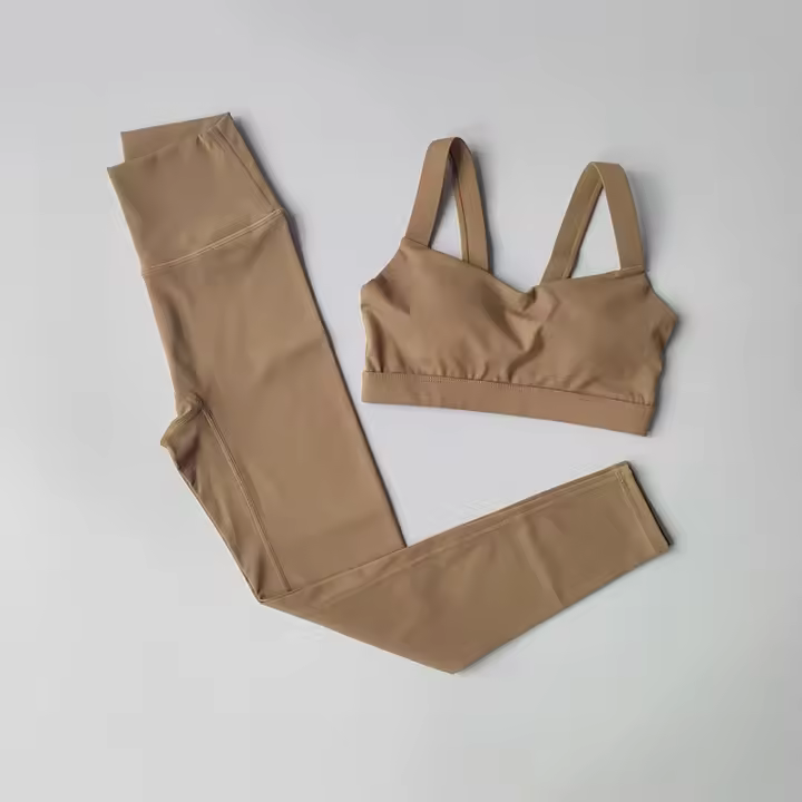 Conjunto De Yoga Para Mujer 2PCS Sin Costuras Sports Bra Push up Y Leggings De Cintura Alta Ropa Deportiva Transpirable Para Gimnasio Y Ejercicio - 1