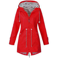 Abrigo De Lluvia Impermeable Para Mujer Casual Básico De Exterior Trenzado Ligero Con Cordón Ropa De Senderismo Para Mujeres - details 5
