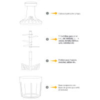 Picadora Mezcladora Por Presión LifeStyle - Con Hojas De Acero Inoxidable y Base Antideslizante - Picadora Batidora Licuadora Manual Alimentos Fruta Verduras   Fácil Limpieza 1000ml - details 4