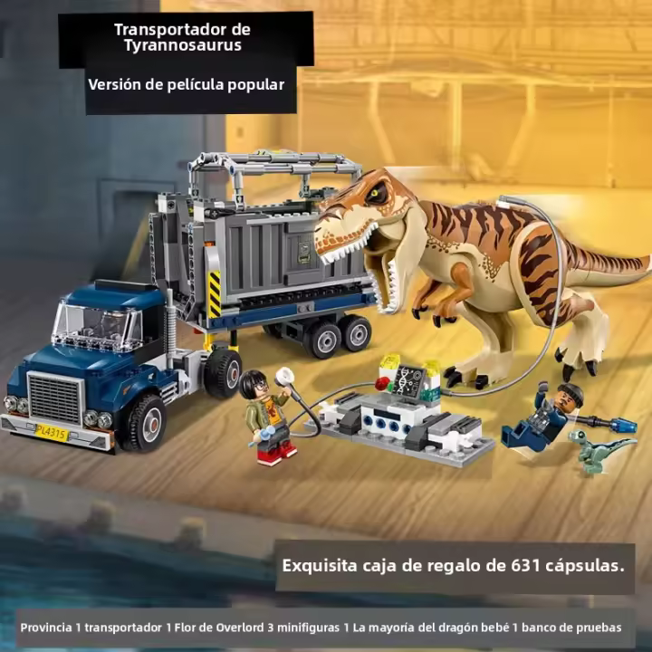 Bloques De Construcción De Dinosaurio Jurassiced Serie Nueva T-Rex Transportador Para Niños Regalo De Navidad Compatible Con Lego ABS Sin Batería - 1