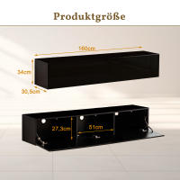 Soporte TV, Soporte Suspendido TV Soporte TV enano 160x30,5x34cm, Negro - details 6
