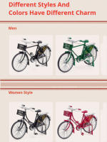 Modelo De Bicicleta Retro De Aleación a Escala 1/10 Con Ruedas De Goma Para Niños Juguetes De Coches Y Bicis De Metal Regalo Para Fiestas - details 2