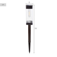 Aktive - Set de 4 balizas solares LED 6 lúmenes, iluminación para jardín, senderos y caminos, luz cálida, carga solar, sensor de luz, IP44, instalación sin cables - details 3