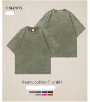 Camiseta Vintage Lavada Para Hombres Estilo Hip Hop Retro Punk Harajuku Algodón 250gsm Manga Corta Camiseta Ácido Top Casual - details 11