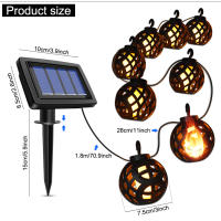Luces De Cadena Solar LED Para Exterior Impermeables Con Llama Saltarina Y 8 Balones Para Patio Jardín Jardín Solar Lámpara Colgante - details 2