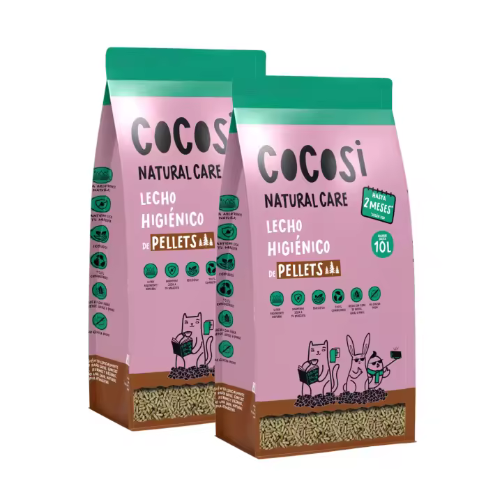 SMELL & SMILE Lecho Higiénico de Pellets para Gatos, Conejos y Roedores ,20L ,100% Biodegradable ,Control de Olores y Libre de Polvo ,Absorción Rápida, Natural y Sin Aditivos ,Ideal para Areneros y Jaulas - 1