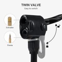 Bomba de suelo portátil para bicicleta, válvulas Presta y Schrader reversibles automatically, augmentation de pression, Mini Bomba de aire para Bicicleta - details 1