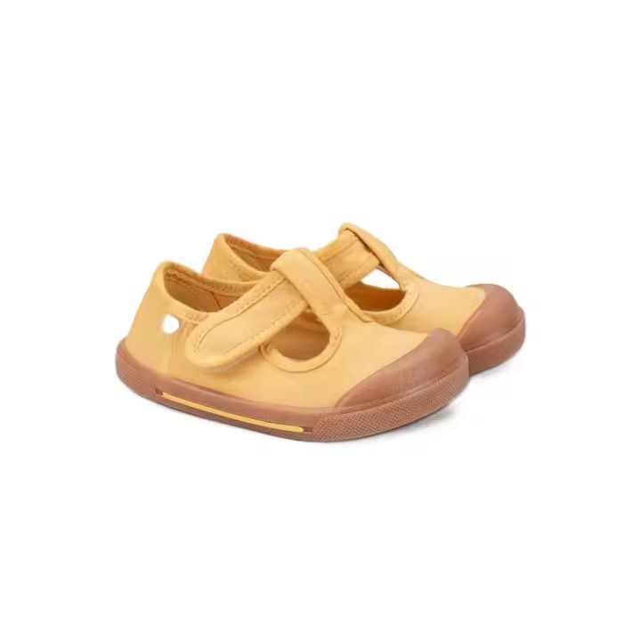 Igor pepito de lona canvas con suela caramelo respetuoso barefoot horma ancha con velcro para niño o niña - 1