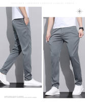 Pantalones Casuales Para Hombre Lyocell Fibra Verano Malla Suave Transpirable Elástica Slim Straight Negro Gris Talla Media - details 10