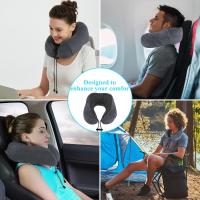 Artree | Almohada de viaje viscoelásta para cuello en forma de U (U-Pillow). Cojín de cuello de espuma para viajes en avión, tren, coche o el hogar. Almohada cervical - details 0