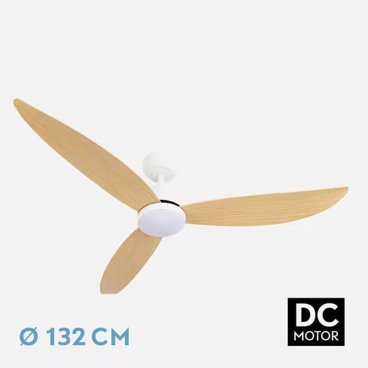 Ventilador Dc Genil 24w Blanco 3aspas Haya 132d 2424lm 3000-4000-6500k Remoto+temporizador+memoria - 1