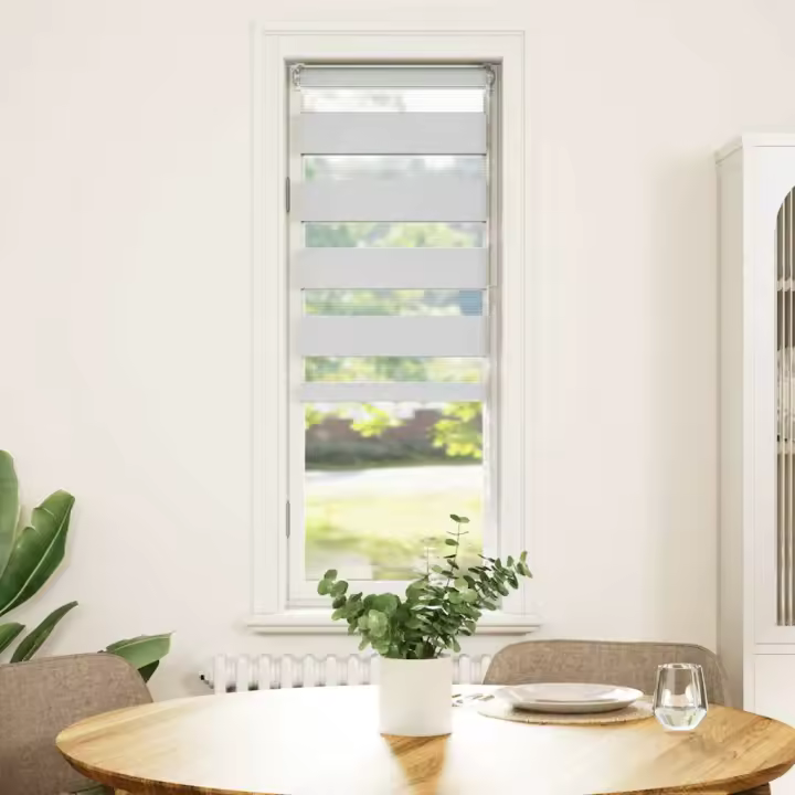 Estor cebra blanco 40x100 cm tejido ancho 35,9 cm poliéster - 1