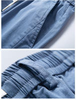 Pantalones Casuales Para Hombre De Algodón Y Spandex Con Cintura Elástica Y Cordón Estilo Clásico Y Moda Para Primavera Otoño Trousers Gris Cargo Ajustables De 28-38 - details 14