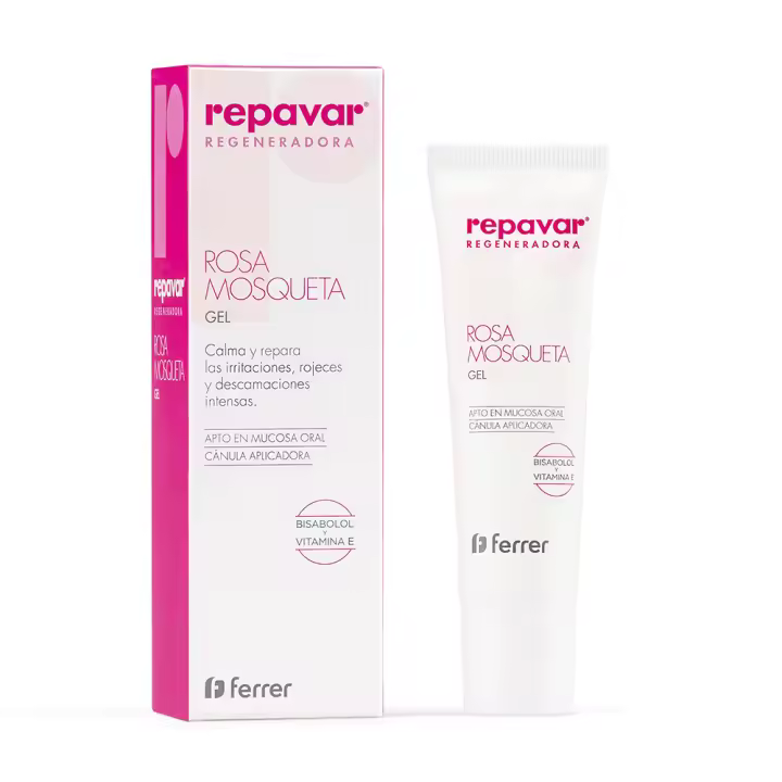 Repavar  Regeneradora Gel de Rosa Mosqueta Puro - Con Bisabolol y Vitamina E - Tratamiento Cosmético para Irritaciones, Rojeces y Erosiones - Válido en Pliegues y Mucosas - 30 ml - 1