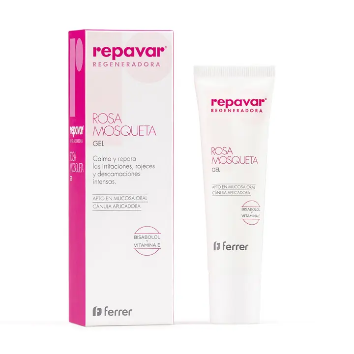 Repavar  Regeneradora Gel de Rosa Mosqueta Puro - Con Bisabolol y Vitamina E - Tratamiento Cosmético para Irritaciones, Rojeces y Erosiones - Válido en Pliegues y Mucosas - 30 ml - 1