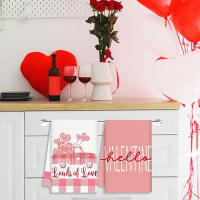 Toallas De Cocina Para Día De San Valentín 2 Piezas Cuadros Rosa Y Blanco 40*60cm Corazones Impresión Camión Amor Toallas De Té Adecuadas Para Cocinar - details 5