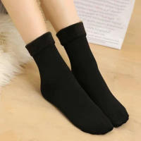 2 Pares De Calcetines Gruesos De Color Sólido Para Mujer Y Hombre Calcetines De Invierno Medio Tubo Suaves Y Cálidos Calcetines De Nieve - details 3