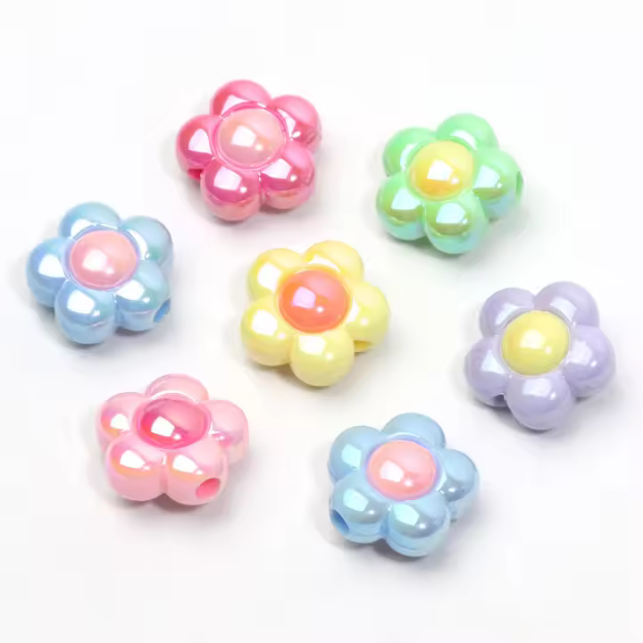 10pcs Abalorios De Acrílico En Forma De Girasol AB 16mm 6 Colores Para Creación De Joyería Pulseras Bolso Llavero Accesorios - 1