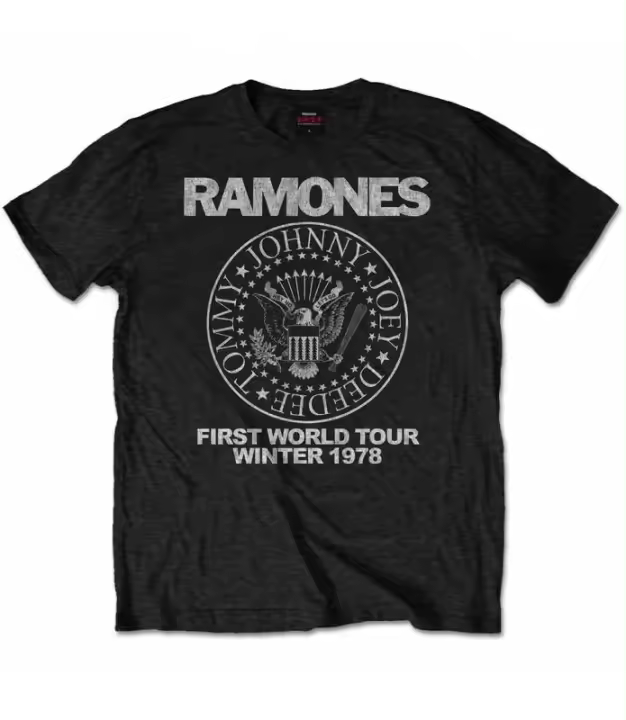 RAMONES First World Tour 1978 Camiseta chico Licencia Oficial Tee RockOff RATTRTW01MB - 1