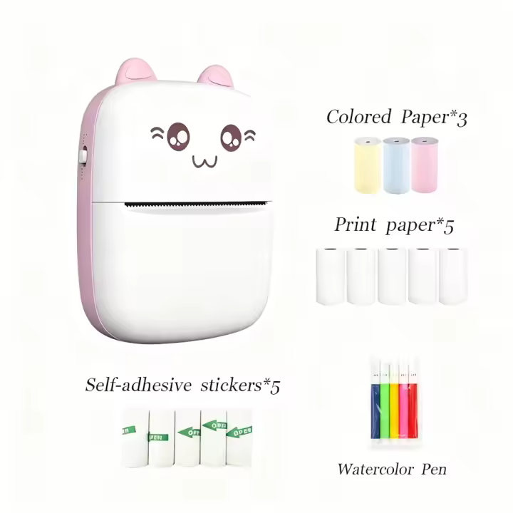 Impresora de Fotos Inalámbrica Mini- 13 Rollos, Etiquetadora Térmica Portátil sin Tinta para Notas, Memos y Más - Compatible con teléfono, Ideal para Hogar, Oficina, Estudio - Recargable por USB, Inalámbrica - Regalo Perfecto para Halloween y Navidad - 1