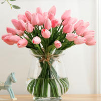 Juego De Flores Artificiales De Tulipán Para Decoración De Hogar Y Bodas Tocan Realidad Buena Vibración Regalo Para Amigo - details 3