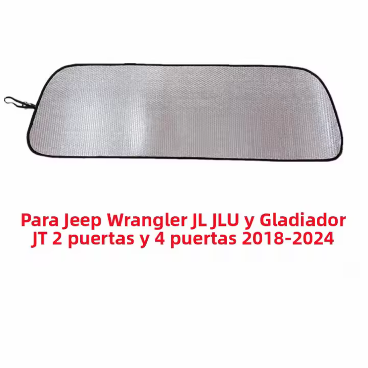 Sunshade Para Parabrisas De Jeep Wrangler JK JL TJ JKU JL JLU & Gladiator JT 2007-2024 Escudo De Calor Visera Solar De Material Plateado Delgada No Eléctrica - 1