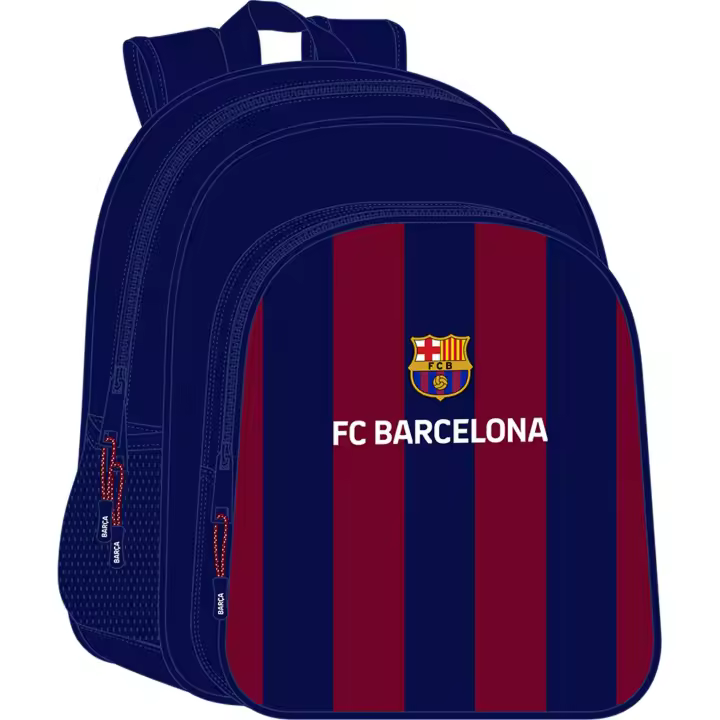 SAFTA | MOCHILA JUNIOR ADAPTABLE CARRO F.C.BARCELONA - Mochila Escolar Licencia Oficial - Diseño Ergonómico - Amplio Espacio de Almacenamiento - Bolsillos Multifuncionales - 1