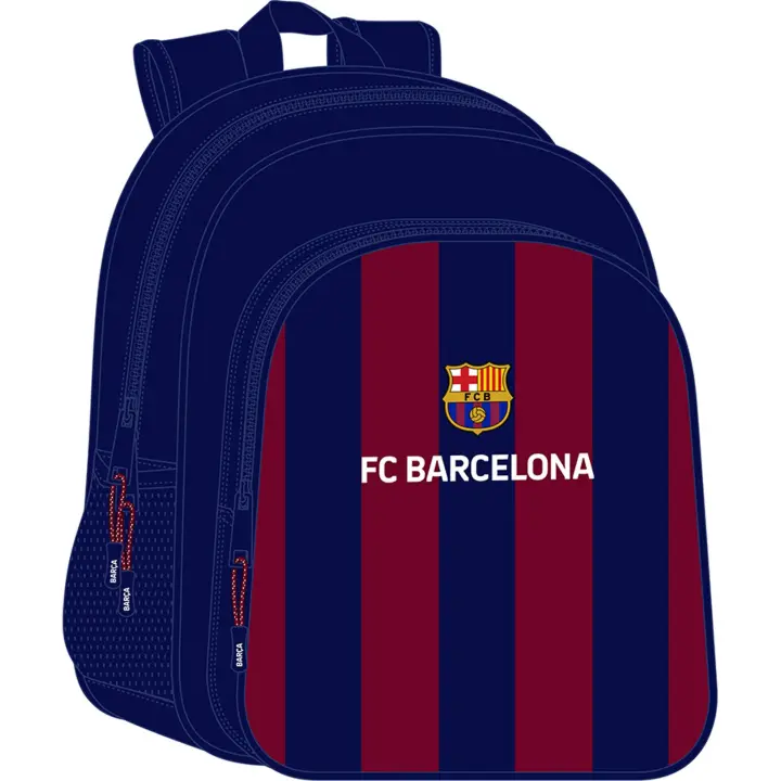SAFTA | MOCHILA JUNIOR ADAPTABLE CARRO F.C.BARCELONA - Mochila Escolar Licencia Oficial - Diseño Ergonómico - Amplio Espacio de Almacenamiento - Bolsillos Multifuncionales - 1