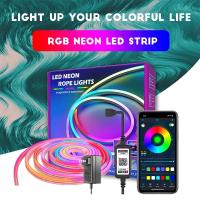 Tira De Luces LED Neón RGB Con Control Bluetooth Tubo Flexible Inteligente Para Cambio De Color Luz De Rope Para Interiores Hogar - details 0