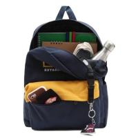 Mochila Vans Old Skool III azul marino con detalles amarillos 22L - Parte posterior acolchada - Apartado interior acolchado para portatil - Bolsillo exterior con cremallera - Asa para mano - Correas acolchadas regulables - details 1