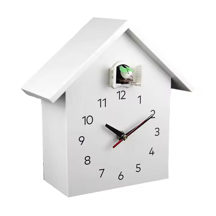 Reloj de Cuco Grande, Reloj de Cuco-Pajarera Blanca, moderno minimalista Diseño - 1