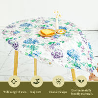 Mantel Redondo Vinilo Con Espalda De Terciopelo Tamaño 120cm Estampado Floral Cubierta Elástica Para Comedor Al Aire Libre Picnic - details 9
