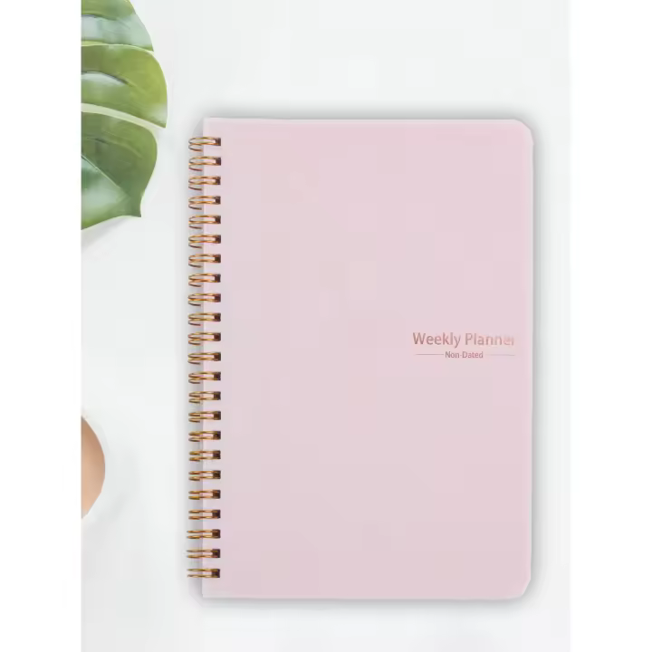 Cuaderno Planificador Semanal y Diario sin Fecha - Espiral con Rastreador de Objetivos y Hábitos - 1