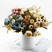 1 Rama De Flores Artificiales Con 5 Cuchillas Y 12 Cabezas Para Decoración De Hogar Y Bodas Accesorios Para Fotos De Despedida De Soltera Baratas Y De Alta Calidad - details 1