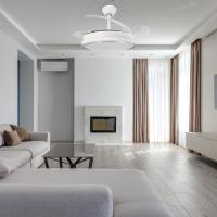 Ventilador de techo with Blue Bell, Luz LED, Mando Distancia, motor DC, 6 velocidades, Silencioso, Aspas retráctiles, función Verano/Invierno, temporizador, sin base - details 2