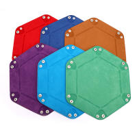 Caja De Dados Plegable En PU Cuero Hexagonal Para Juegos De Mesa RPG DnD 12 Colores Adecuada Para Juguetes De Tablero Y Juegos De Cartas - details 0