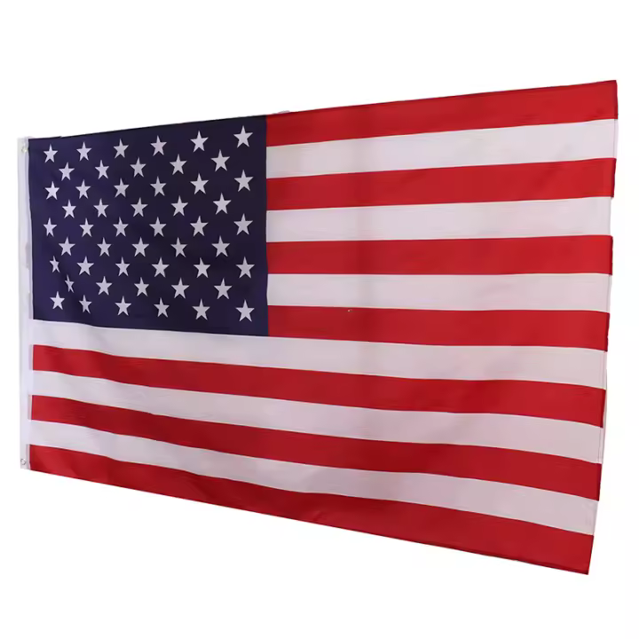 Bandera Estadounidense De 5x3FT Polyester Con Ganchos Para Decoración De Jardín Doble Penetración Tamaño 90x150 Cm - 1