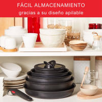 Tefal Ingenio Eco Resis, Set de 4 piezas t, cazos 16/18/20 cm, mango extraíble, inducción, fácil limpieza, revestimiento antiadherente, indicador de temperatura, aluminio, fabricado en Francia, L3979202 - details 1