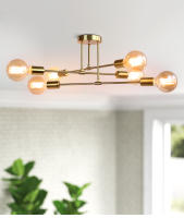 Lámpara De Techo Moderna LED En Negro/Oro Industrial Nordic Minimalista Para Decoración De Hogar Sala De Estar Comedor Instalación Sencilla Sin Dispositivo Inteligente - details 0