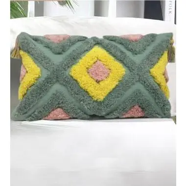 ReinoMansidi SL -Relleno incluido Cojin de Colgante cuadrado de terciopelo de una cara 30x50cm FUNDA Y COJIN INCLUIDO - 1