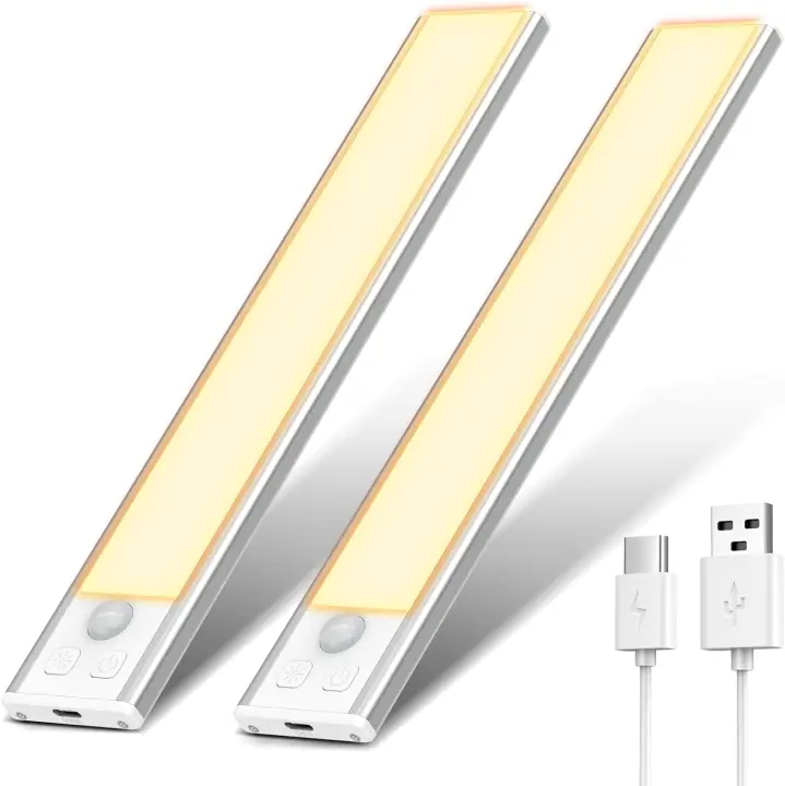 Lámpara de armerario, iluminación interior de mueble LED recargable, inalámbrica, (20,5 CM-2 piezas, 3000K) - 1