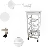 Meyvaser Carro Verdulero Frutero Cocina 4 cestas y Cajon cubertero 37x37x85cm con Ruedas - details 2