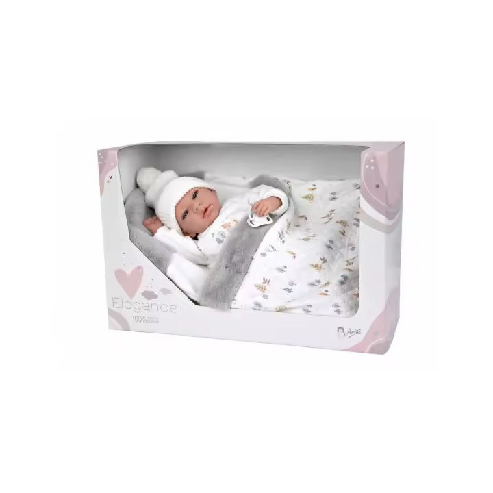 Muñeca Elegance 40 cm Andie Gris con Saquito - Muñeco de Peso - Arias 60822 - 1