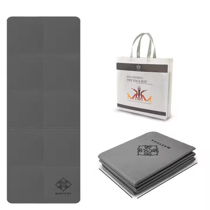 MAXYOGA® Esterilla Yoga Plegable. Colchoneta Yoga Mat Antideslizante y Ligera de Material Ecológico TPE. 183cm x 61cm x 6mm. - 1