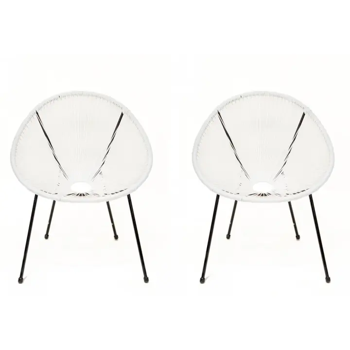Juego de 2 sillones de jardín "Ania" - Blanco - 1